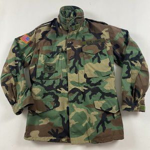US Army Coat Cold Weather Camouflage Pattern Jacket Mens Small M65 Military Hood